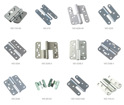 Zn White Steel Door Hinge 3mm Adjustable Burglary Proof Symmetrical