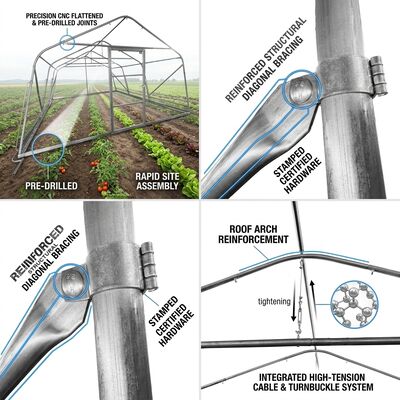 Blackout Light Deprivation Mushroom Tunnel Greenhouse 9m Wide 30m Long Shade Net House